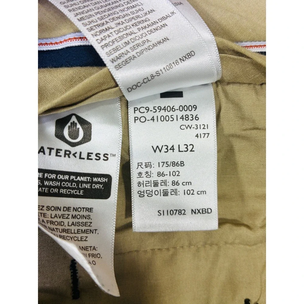 Dockers Mens Flex Straight Fit Chino Pants Navy Blue Cotton Blend Twill 34x32